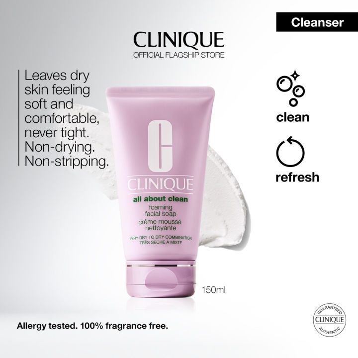 فوم شوینده کلینزر صورت پوست خشک و مختلط کلینیک | Clinique All About Clean Foaming Facial Soap - تصویر 6