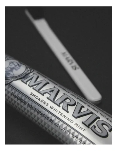 IMG_3772 خمیر دندان سفید کننده نعنایی وارویس Marvis Whitening Mint smoke Toothpaste