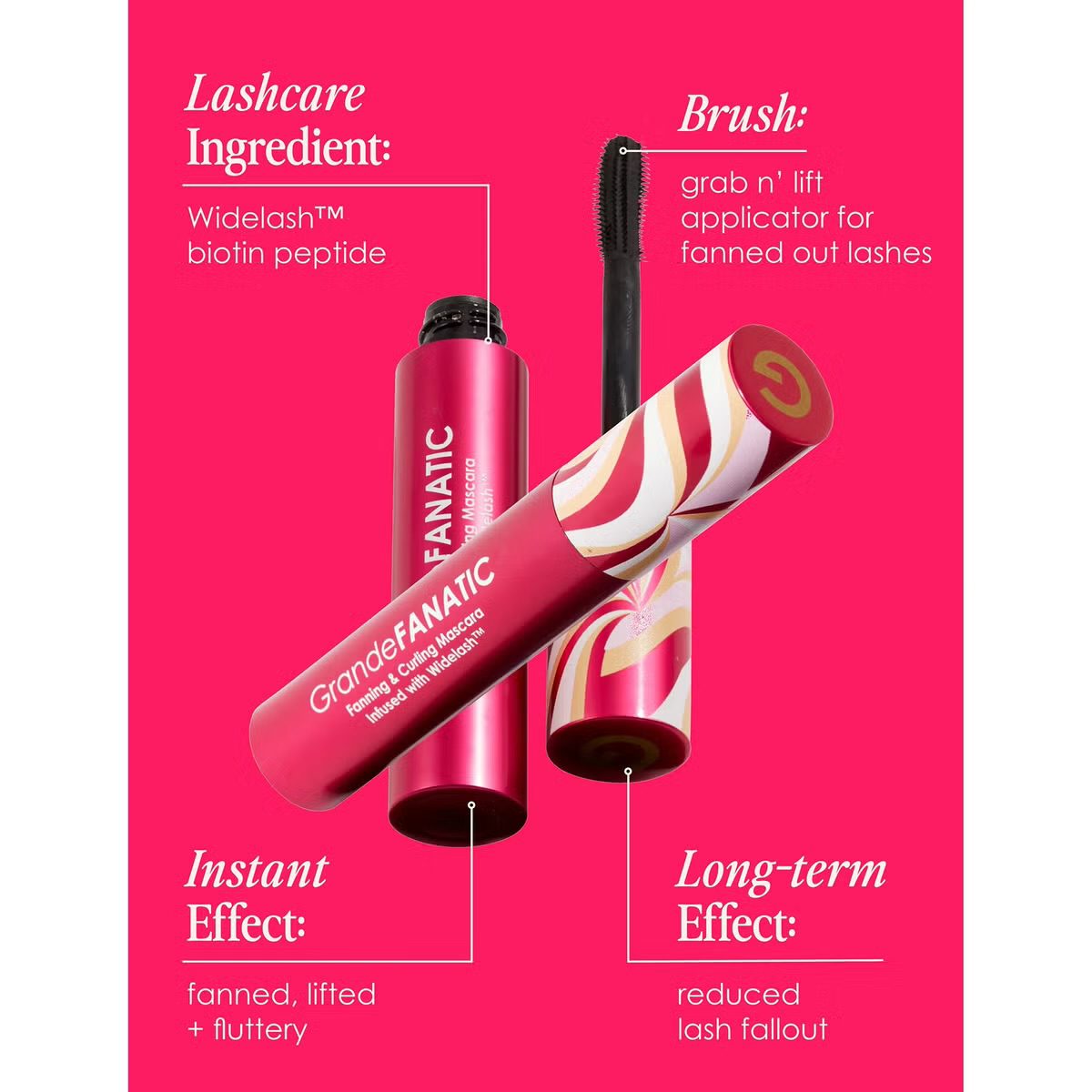 ریمل گرنده فَنَتیک فنینگ و حالتدهنده و تقویت مژه GrandeFANATIC Fanning & Curling Mascara infused with Widelash™ - تصویر 5